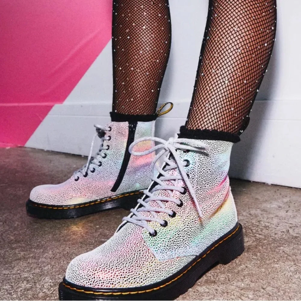 Dr. Martens 1460 Pascal Junior Iridecent Lace Up Boots Multi Kidray 3 Youth